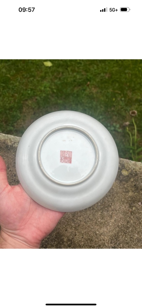 古玩陶瓷無雙譜粉彩盤真品鑒賞圖