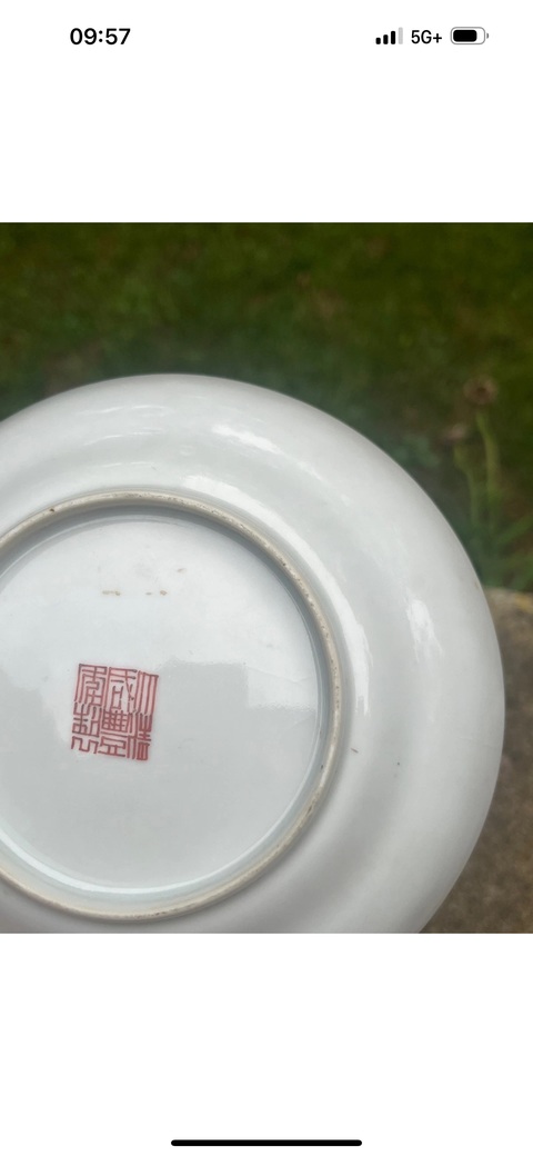 古玩陶瓷無雙譜粉彩盤真品鑒賞圖