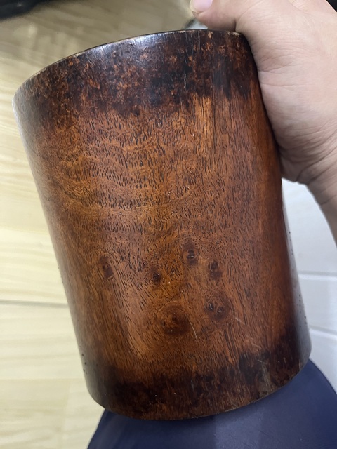 古玩雜項木制筆筒真品鑒賞圖