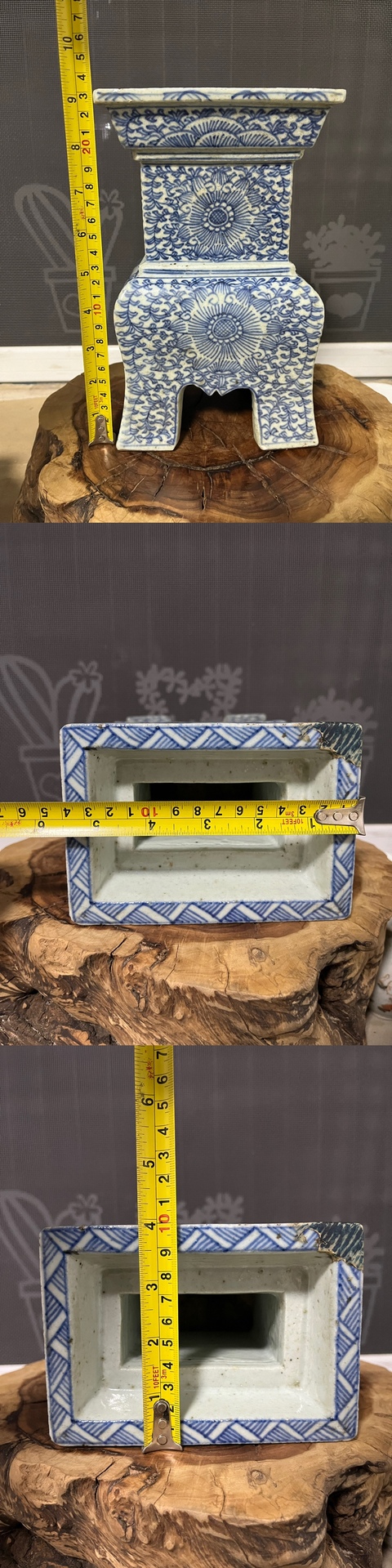 古玩陶瓷青花淡描花卉紋鼎式爐拍賣，當前價格3500元