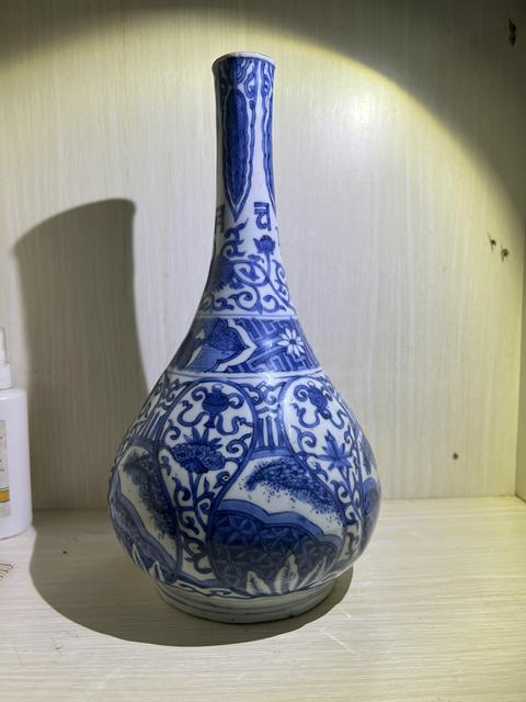 古玩陶瓷明萬歷 青花膽瓶真品鑒賞圖