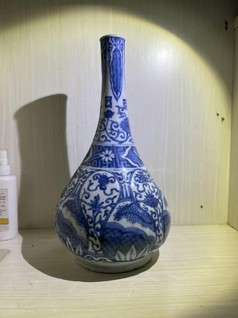 古玩陶瓷明萬歷 青花膽瓶真品鑒賞圖