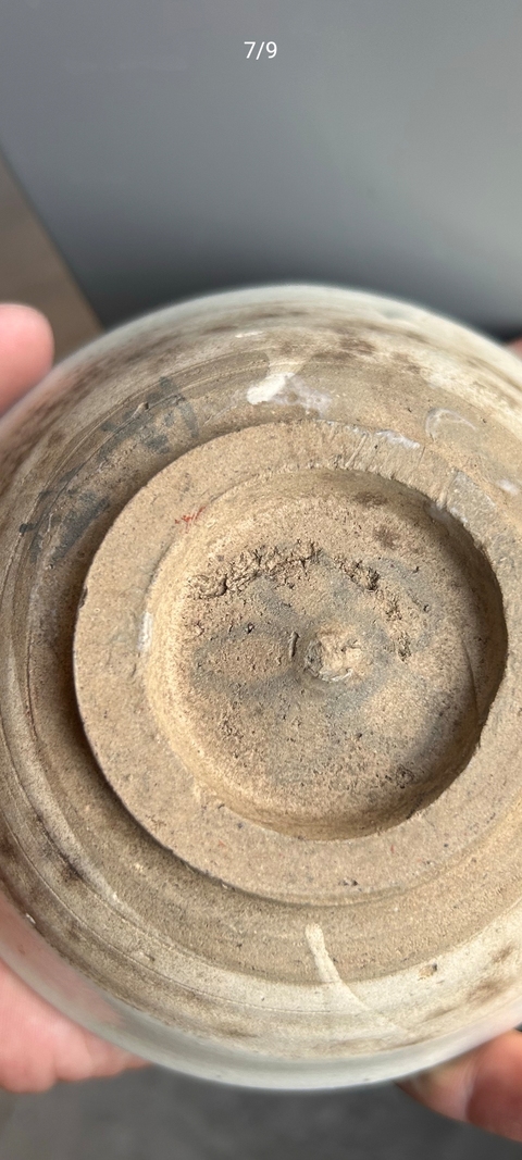 古玩陶瓷金元磁州窯紅綠彩花鳥紋碗真品鑒賞圖