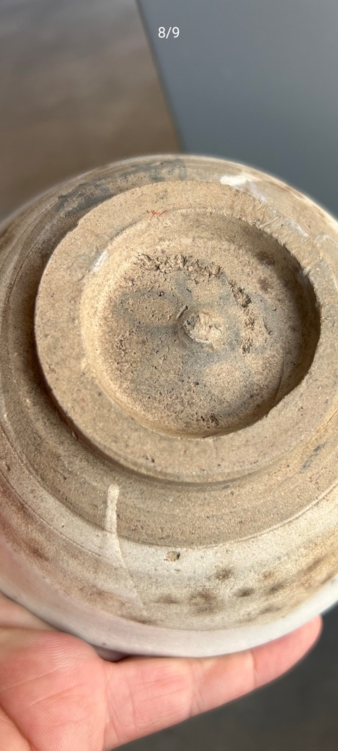 古玩陶瓷金元磁州窯紅綠彩花鳥紋碗真品鑒賞圖