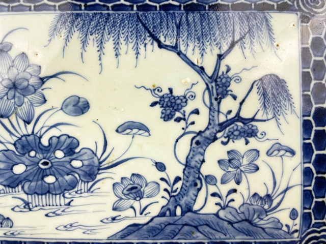 古玩陶瓷清中早期·青花荷塘月色滿池嬌瓷板拍賣，當前價格0元