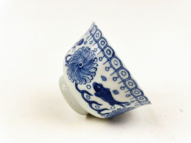 古玩陶瓷清光緒.鯉鱖鰱鳙魚紋杯拍賣,當前價格752元