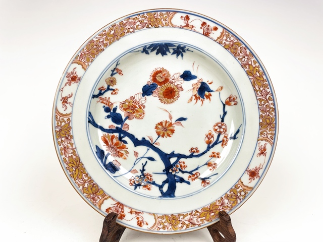 古玩陶瓷清康熙·青花礬紅描金松竹梅折沿盤拍賣,當(dāng)前價格0元