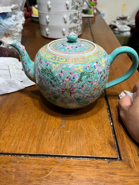 古玩陶瓷粉彩執壺真品鑒賞圖