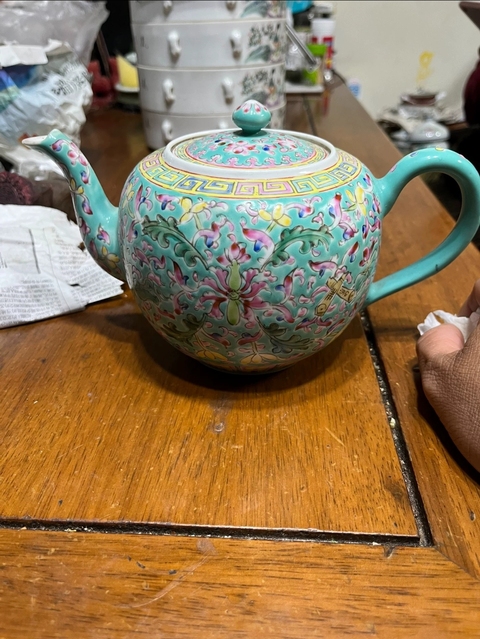 古玩陶瓷粉彩執壺真品鑒賞圖