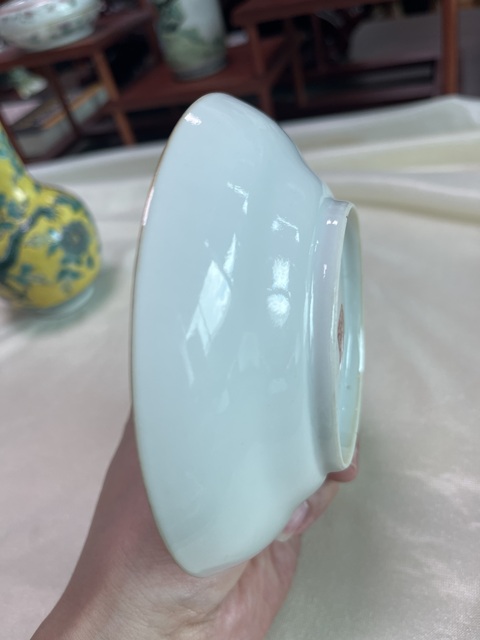 古玩陶瓷粉彩無雙譜人物折腰盤真品鑒賞圖