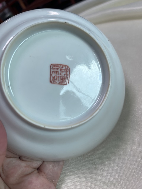 古玩陶瓷粉彩無雙譜人物折腰盤真品鑒賞圖