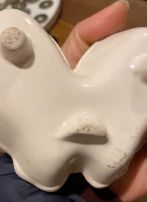 古玩陶瓷白釉蝴蝶式擺件真品鑒賞圖