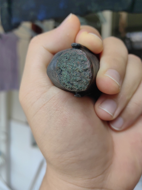 古玩銅器佛首真品鑒賞圖