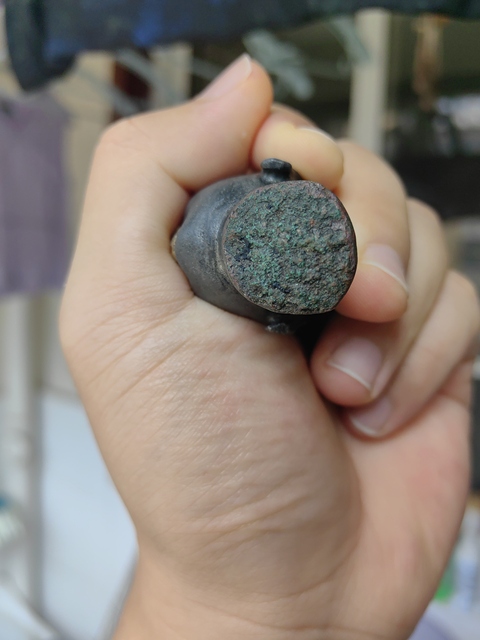 古玩銅器佛首真品鑒賞圖