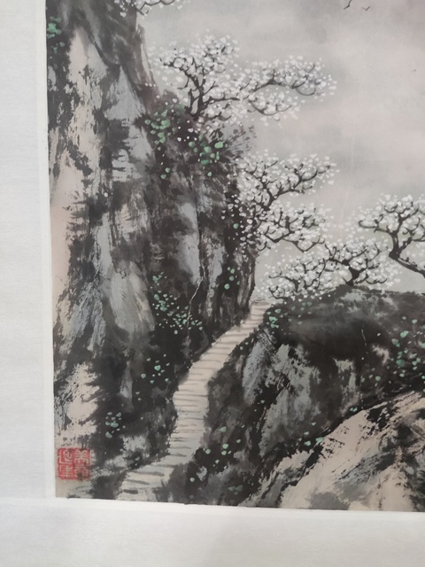 古玩字畫手工原裝原裱名家仝耘夫 江峽春色拍賣，當前價格10元