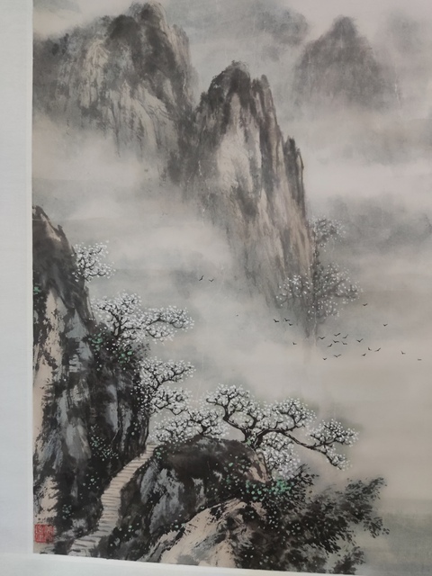 古玩字畫手工原裝原裱名家仝耘夫 江峽春色拍賣，當前價格10元