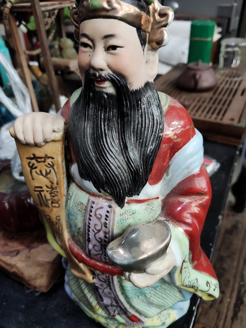 古玩陶瓷財神塑像真品鑒賞圖