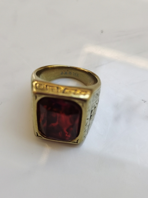 古玩玉器天然紅寶石戒指真品鑒賞圖