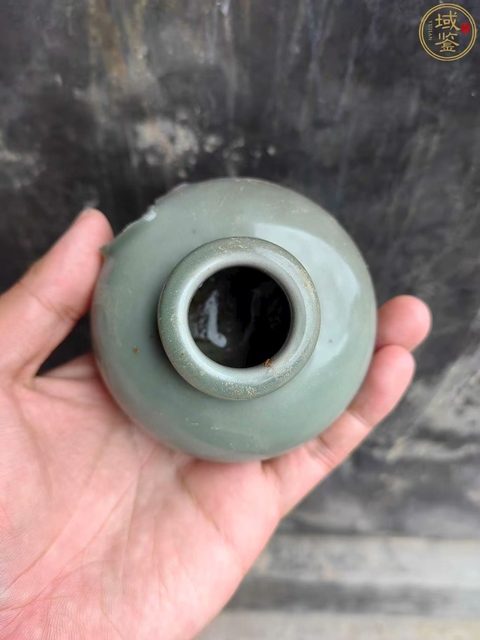 古玩陶瓷龍泉梅子青水盂真品鑒賞圖