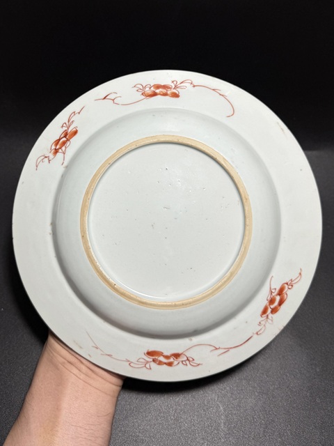 古玩陶瓷青花五彩花卉紋盤真品鑒賞圖