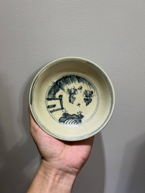 古玩陶瓷嬰戲紋青花盤真品鑒賞圖