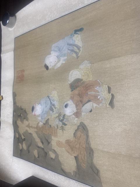 古玩字畫佚名嬰戲圖真品鑒賞圖