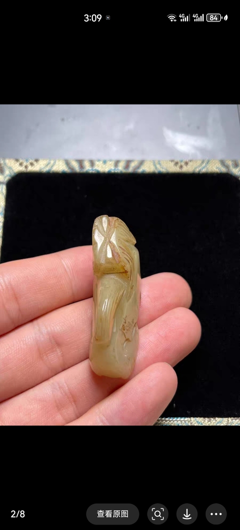 古玩玉器和田玉獅子掛件真品鑒賞圖