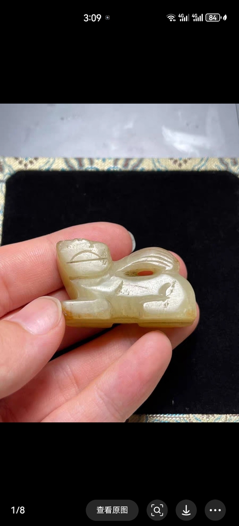 古玩玉器和田玉獅子掛件真品鑒賞圖