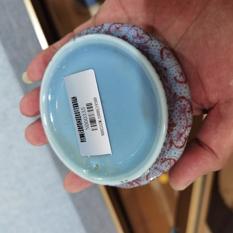 古玩陶瓷胭脂紅花卉紋甘露瓶真品鑒賞圖