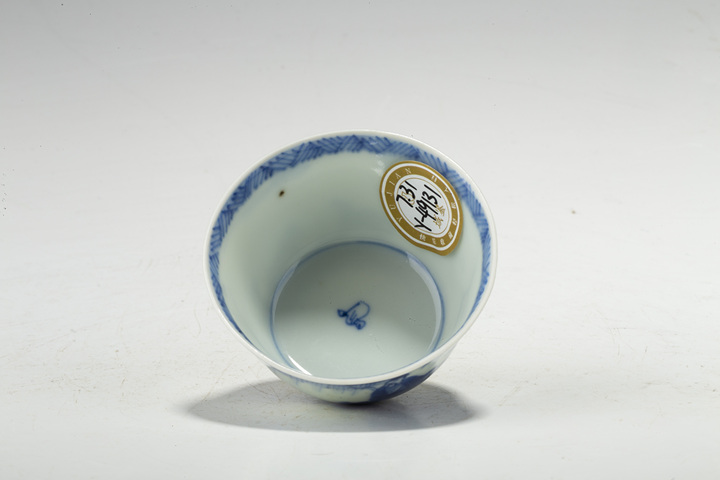 古玩陶瓷清康熙·青花人物故事紋杯真品鑒賞圖