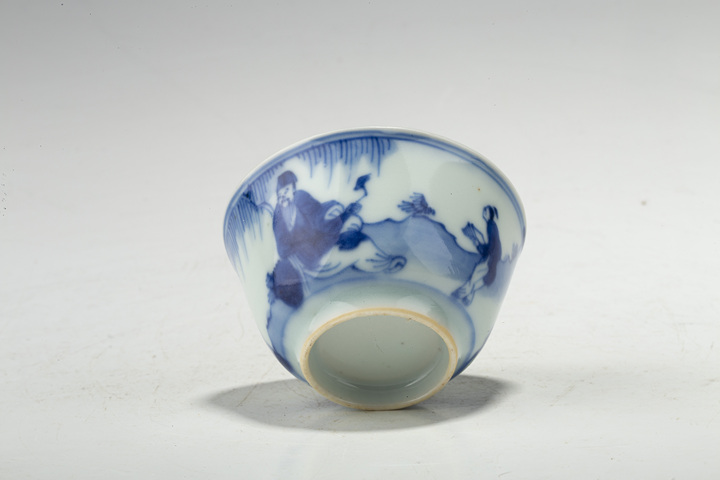 古玩陶瓷清康熙·青花人物故事紋杯真品鑒賞圖