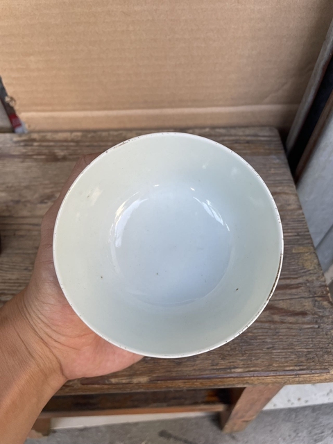 古玩陶瓷民國淺降彩茶碗真品鑒賞圖