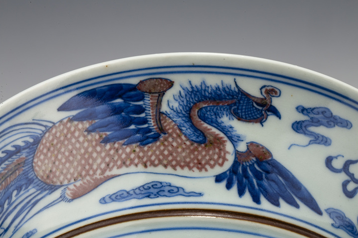 古玩陶瓷清晚·青花釉里紅龍鳳紋碗拍賣，當(dāng)前價(jià)格4168元