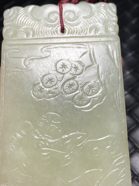 古玩玉器和田玉雕“如意童子”牌真品鑒賞圖