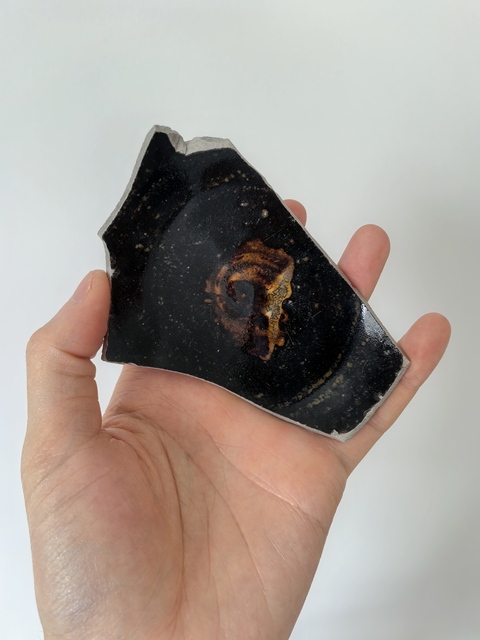 古玩陶瓷吉州窯木葉茶盞標本真品鑒賞圖
