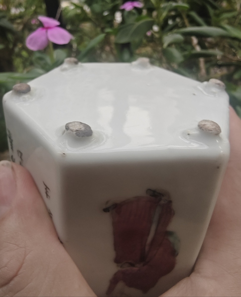 古玩陶瓷同治粉彩無雙譜壺真品鑒賞圖