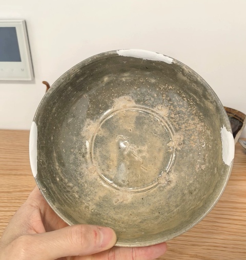 古玩陶瓷越窯青瓷網格紋缽真品鑒賞圖