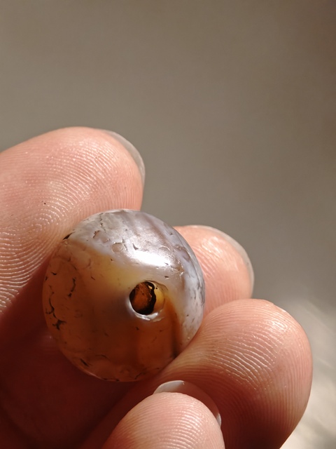 古玩玉器老瑪瑙珠真品鑒賞圖