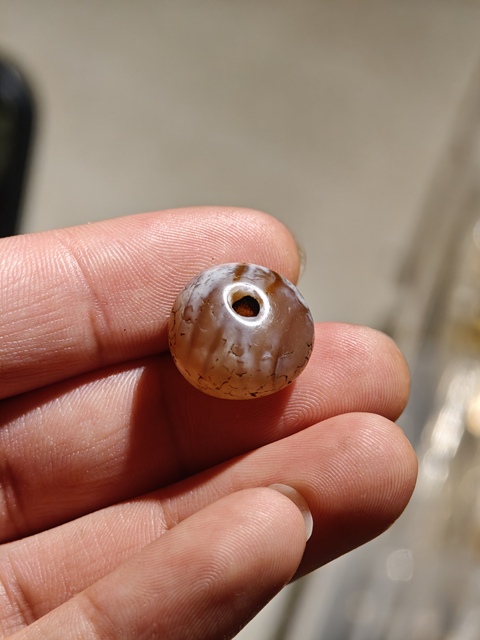 古玩玉器老瑪瑙珠真品鑒賞圖
