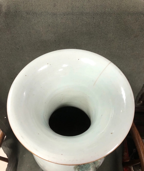 古玩陶瓷民國 余永祥人物紋瓶真品鑒賞圖