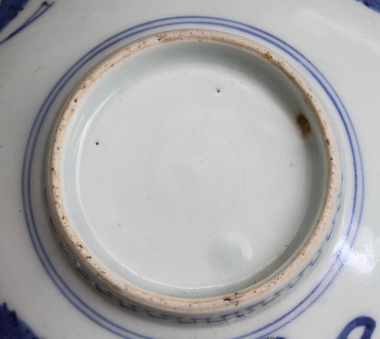 古玩陶瓷青花山水人物紋蓮子碗真品鑒賞圖