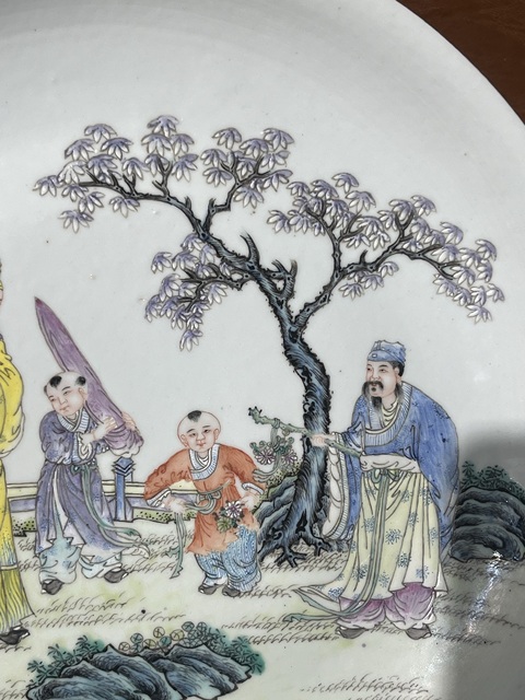 古玩陶瓷粉彩人物故事盤拍賣，當(dāng)前價格14000元