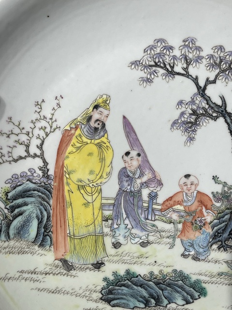 古玩陶瓷粉彩人物故事盤拍賣，當(dāng)前價格14000元