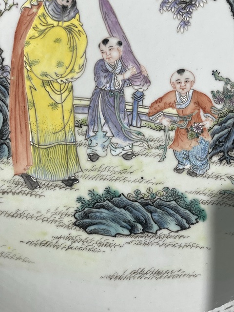 古玩陶瓷粉彩人物故事盤拍賣，當(dāng)前價格14000元