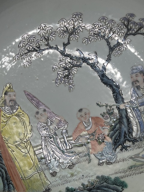 古玩陶瓷粉彩人物故事盤拍賣，當(dāng)前價格14000元