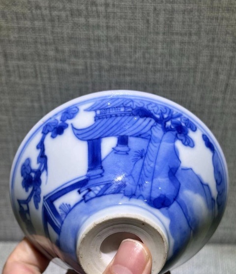 古玩陶瓷嘉慶·青花杯拍賣，當前價格3600元