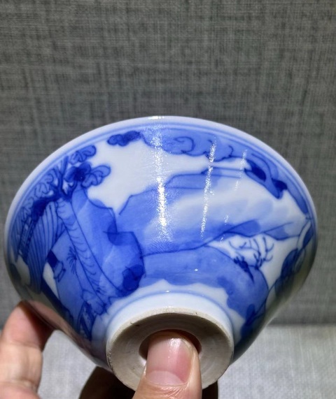 古玩陶瓷嘉慶·青花杯拍賣，當前價格3600元