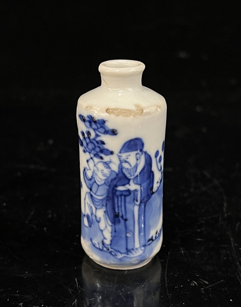 古玩陶瓷青花人物鼻煙壺拍賣，當前價格1388元