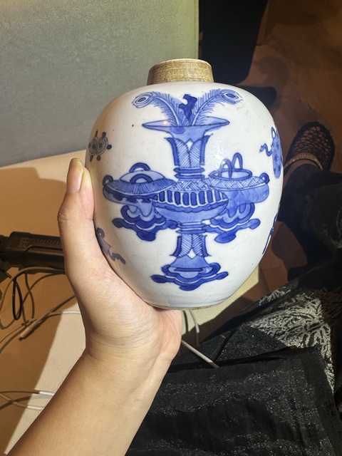 古玩陶瓷青花博古圖罐真品鑒賞圖