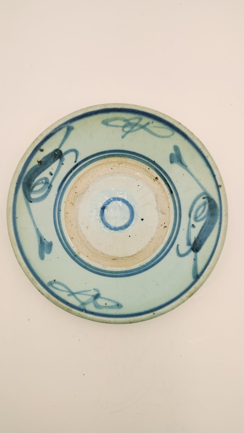 古玩陶瓷青花花卉紋盤真品鑒賞圖